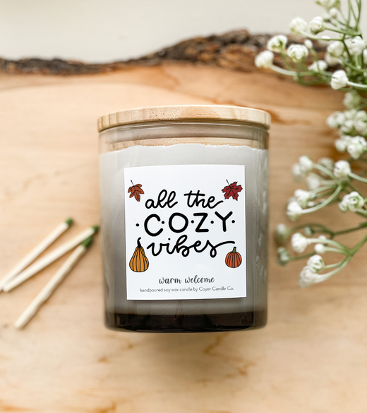 11 oz. Grey Ombre Jar - Cute Fall Labels