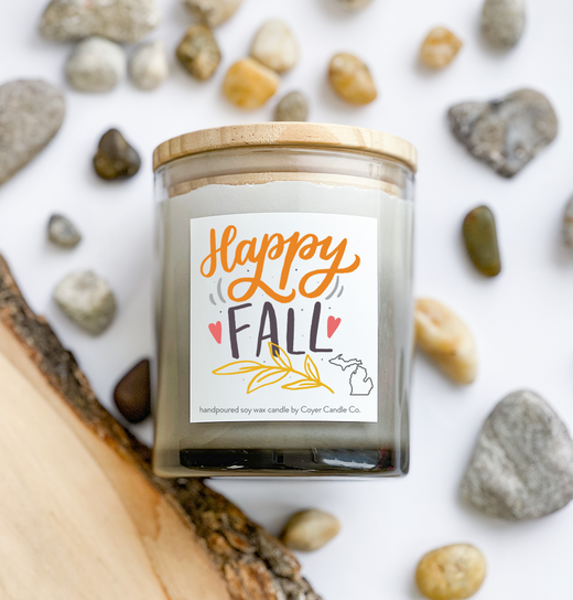 Fall 11 oz. Grey Ombre Jar - Autumn Vibes 