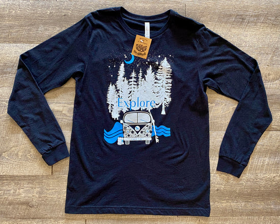 Explore MI Van Long Sleeve Tee - Michigan Vibes