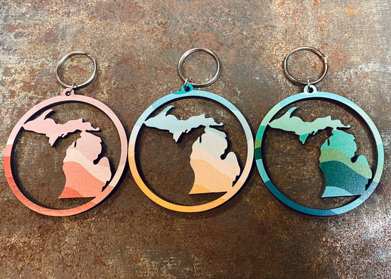 Michigan Cut-Out Wood Keychain 🪵🧭