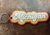 Retro Michigan Keychain
