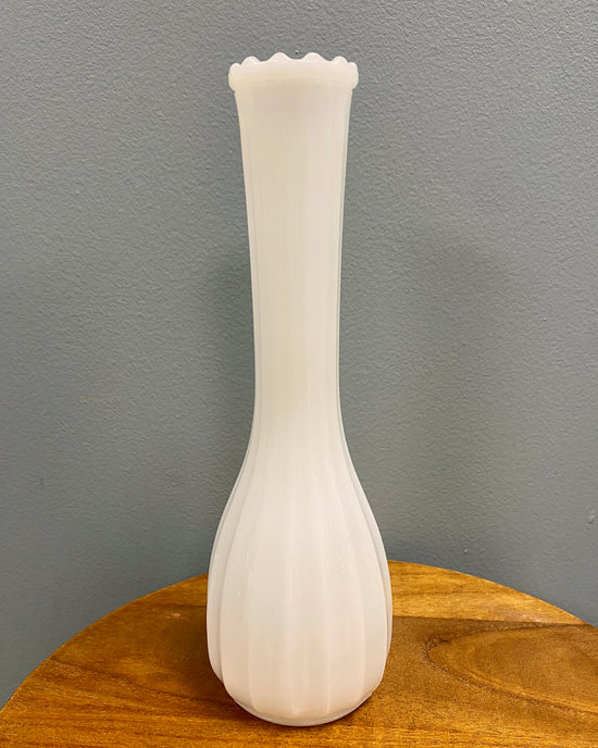 Milk Glass Vase - Thrifted Decor
