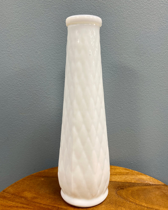 Milk Glass Vase - Thrifted Decor