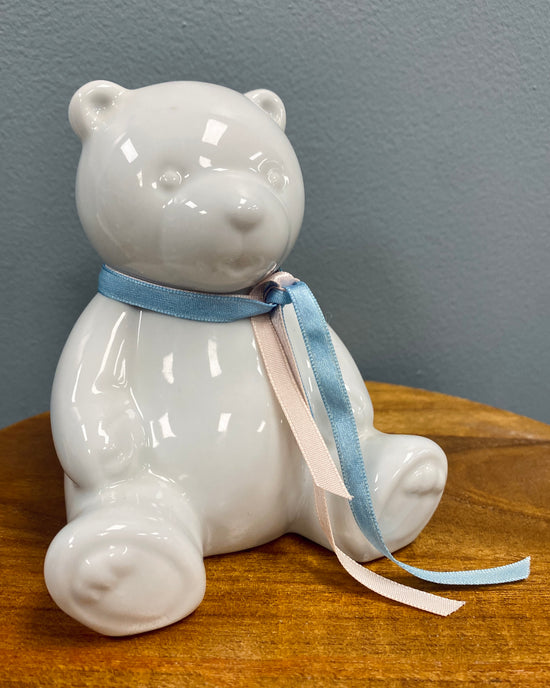 Ceramic Teddy Bear Bank - Thrifted Decor