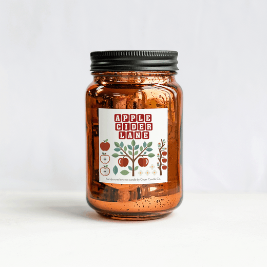 16 oz Fall Glimmery Rust Color Mason Jars - NEW Fall Scents