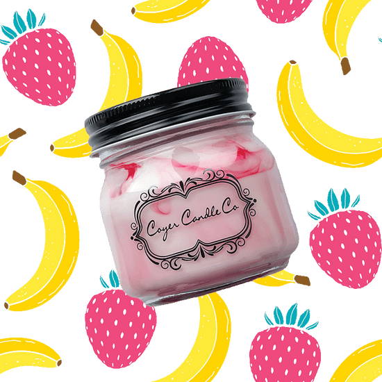 8 oz Candle Jars - Strawberry Banana