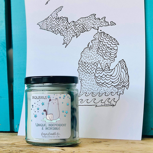 9 oz. Clear Jar Candles - Zodiac Kitties