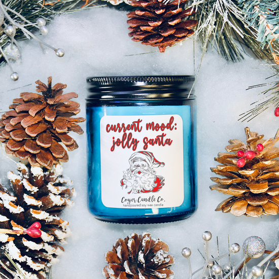 9 oz. Cobalt Jar Candle - Current Mood: Jolly Santa