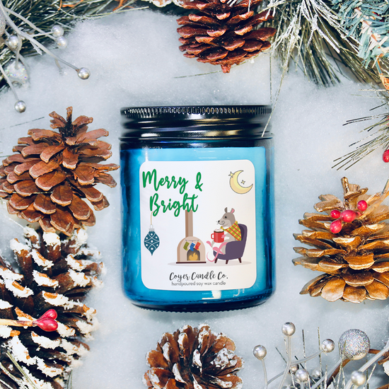 9 oz. Cobalt Jar Candle - Merry & Bright