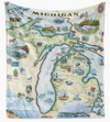 Xplorer Michigan Map Fleece Blanket