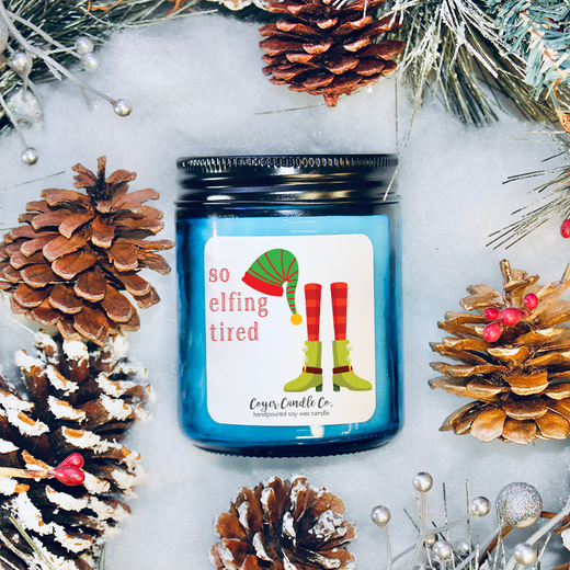 9 oz. Cobalt Jar Candle - So Elfing Tired